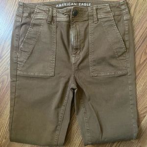 American Eagle high waist camel pants